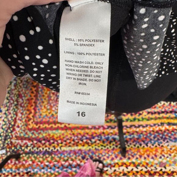 Coastal Cove D cup Black Polka Dot Tankini Top with 3 tiers that flatter! Sz16 - Picture 8 of 8